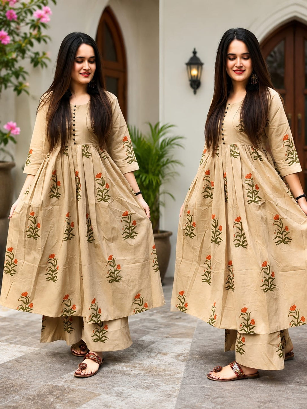 Women's Premium Cotton Kurta Palazzo Set | Elegant & Comfortable Ethnic Wear