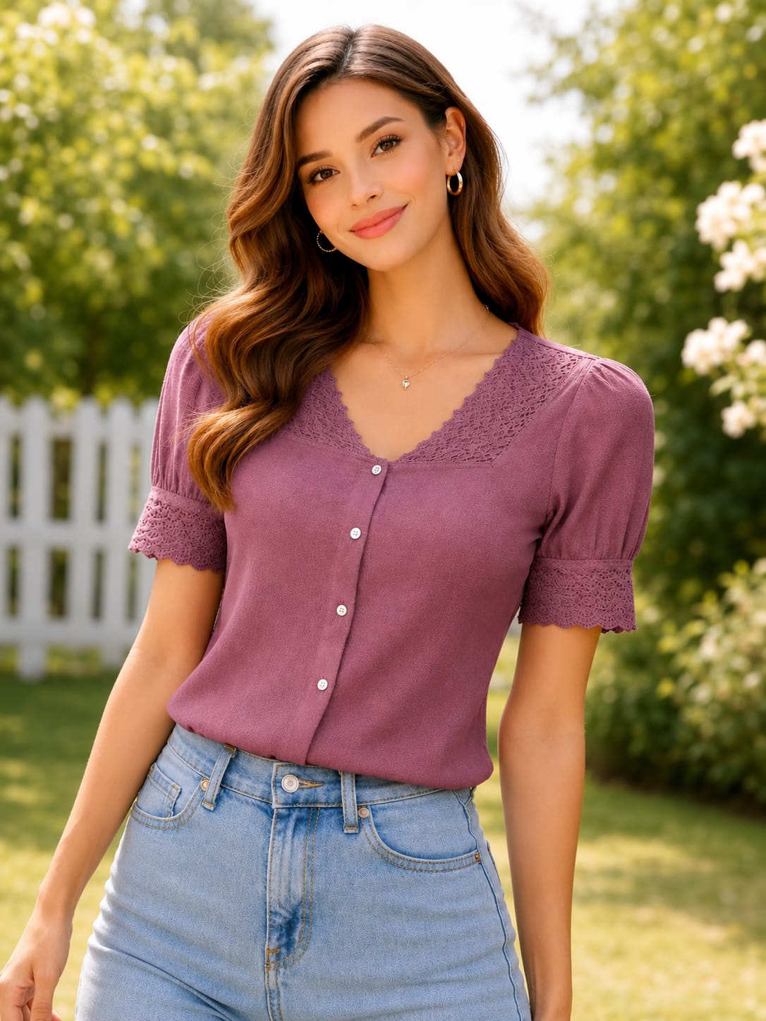 Stylish Ruffle Neck Pink Top | Elegant Casual & Office Wear Top