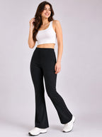 Black Flared Track Pants | Premium Stretchable Sports & Casual Wear