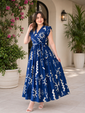 Aura Bloom Printed Party Wear Gown
