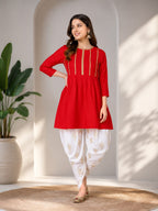 Women's Viscose Rayon Kurta & Dhoti Pant Set – Elegant Ethnic Wear