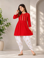 Women's Viscose Rayon Kurta & Dhoti Pant Set – Elegant Ethnic Wear