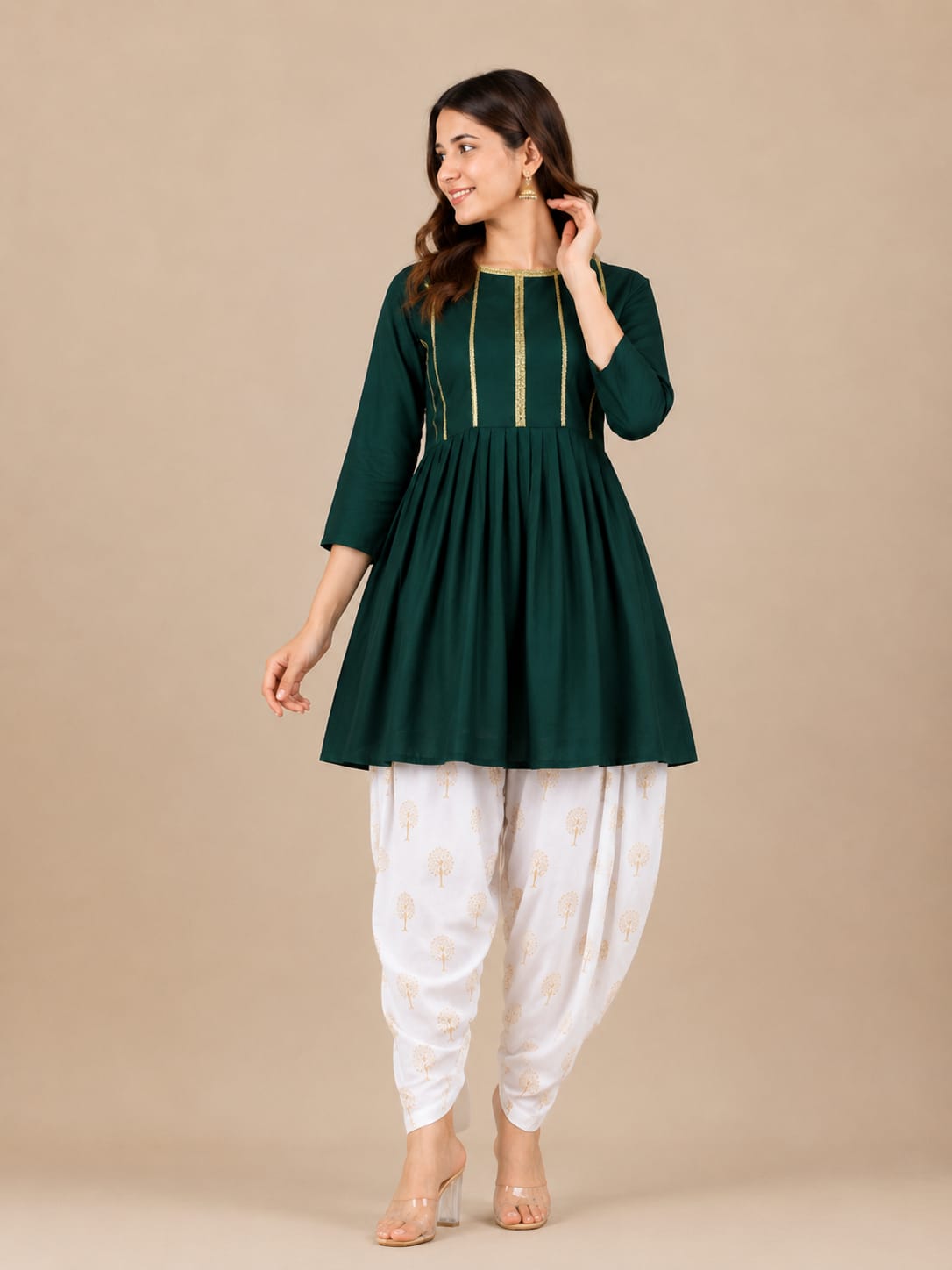 Women's Viscose Rayon Kurta & Dhoti Pant Set – Elegant Ethnic Wear