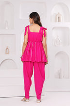 Women's Elegant Embroidered Kurta with Dhoti Pant Set | Ethnic Festive Wear