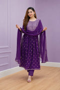 Embroidered Anarkali Kurta Set with Bottom & Dupatta | Elegant Ethnic Wear for Festive & Party Occasions
