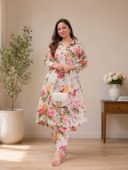 FLOWER WOMEN PRINTED KURTA SET