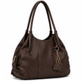 Premium Faux Leather Handbag | Stylish Multi-Compartment Tote Bag with Heart Keychain