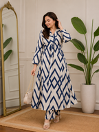 Women's Blue Checked Rayon Kurta Pant Set | Stylish 2-Piece Ethnic Co-ord Set