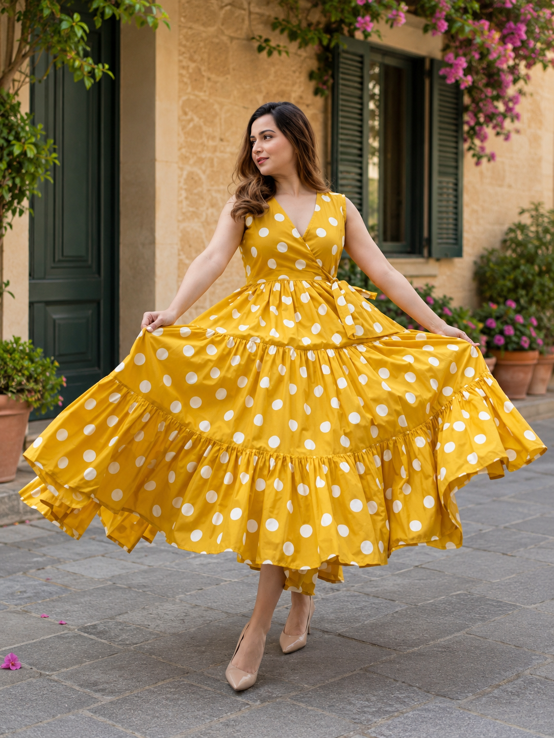 Diya Sunshine Jaipuri Printed Rayon Gown
