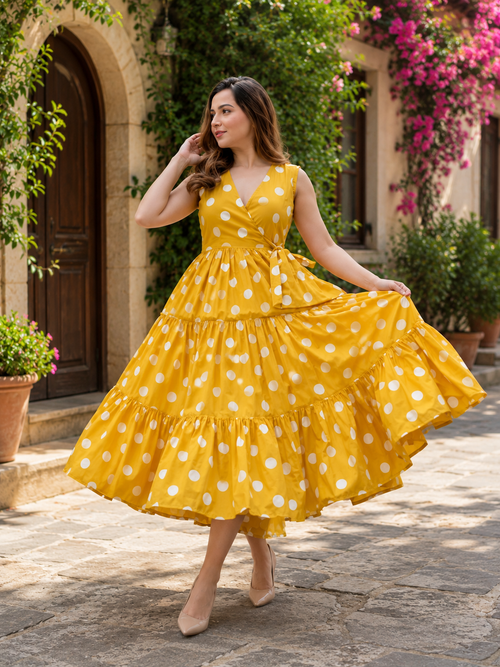 Diya Sunshine Jaipuri Printed Rayon Gown