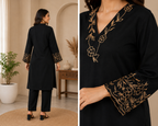 Graceful Bell Sleeve Embroidered Kurta & Pant Set