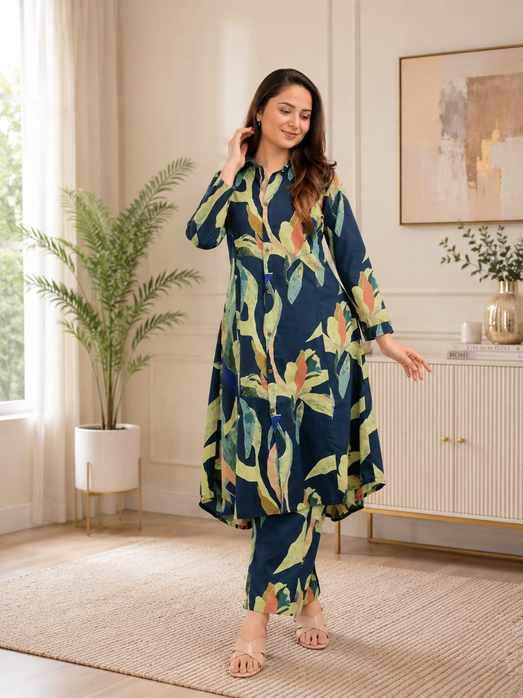 Trendy Kurta set ||printed kurta set||floral print