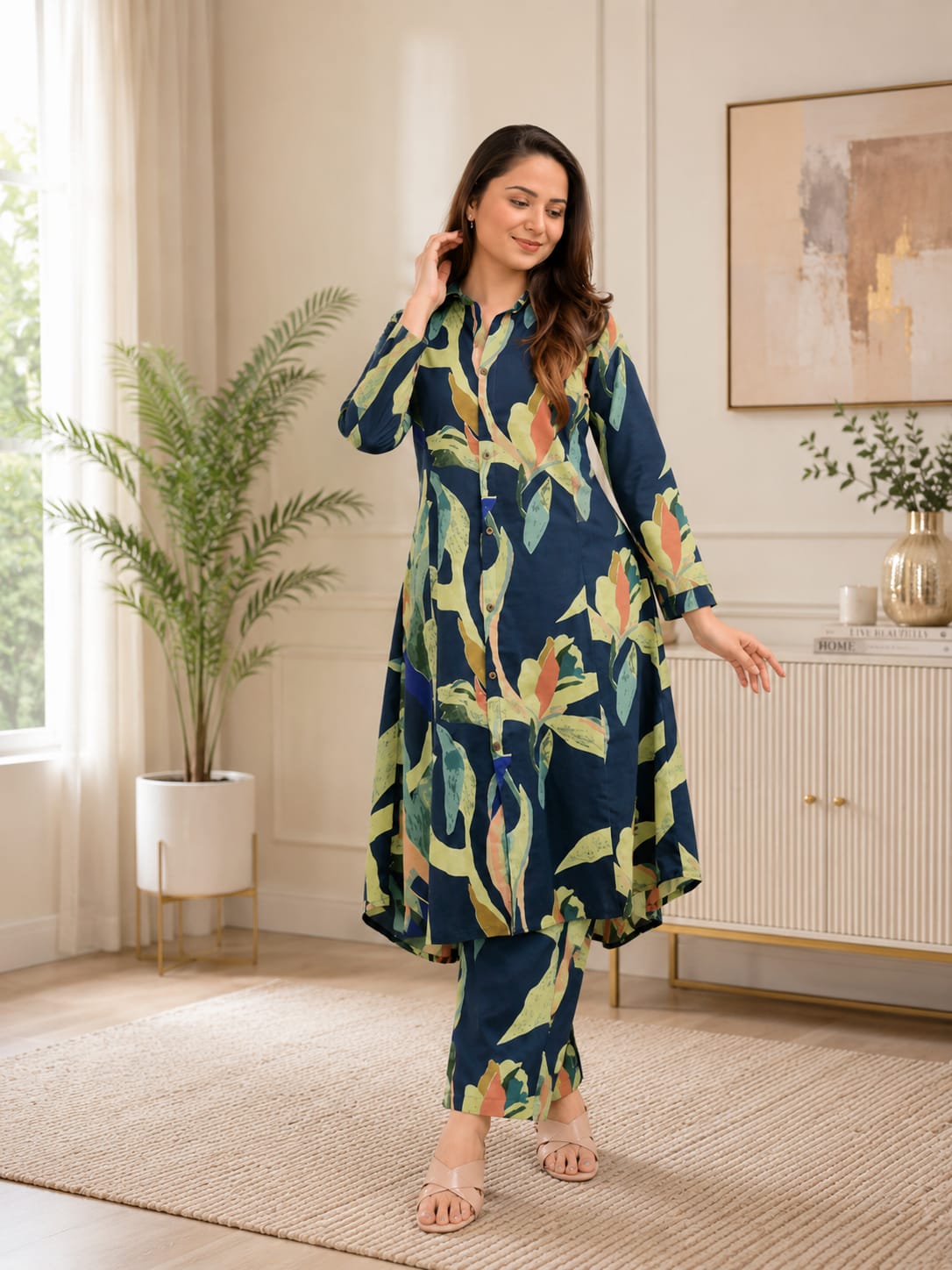 Trendy Kurta set ||printed kurta set||floral print