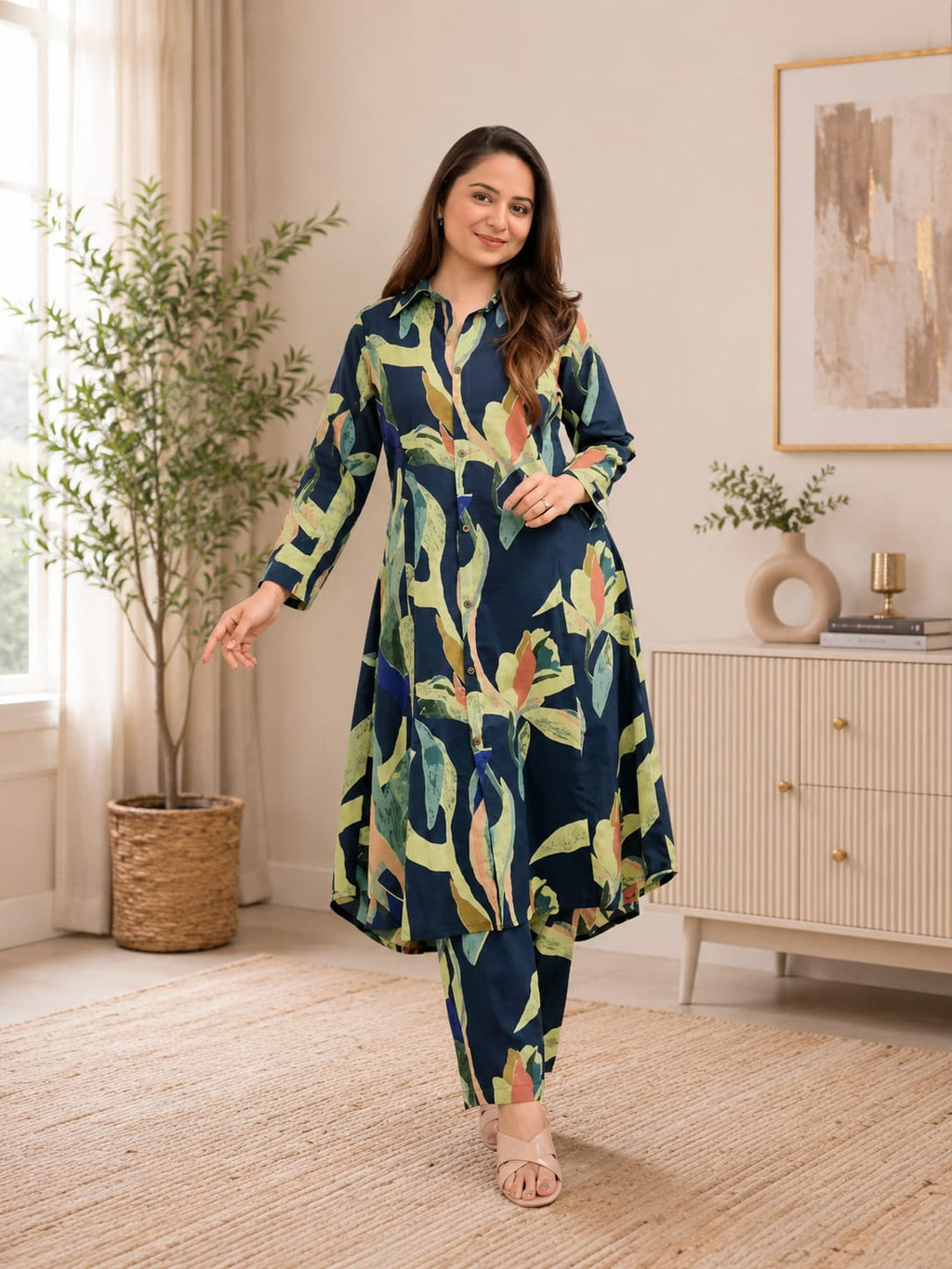 Trendy Kurta set ||printed kurta set||floral print