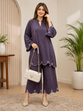 Purple Embroidered Rayon Kurta Palazzo Set | Elegant Party & Festive Wear