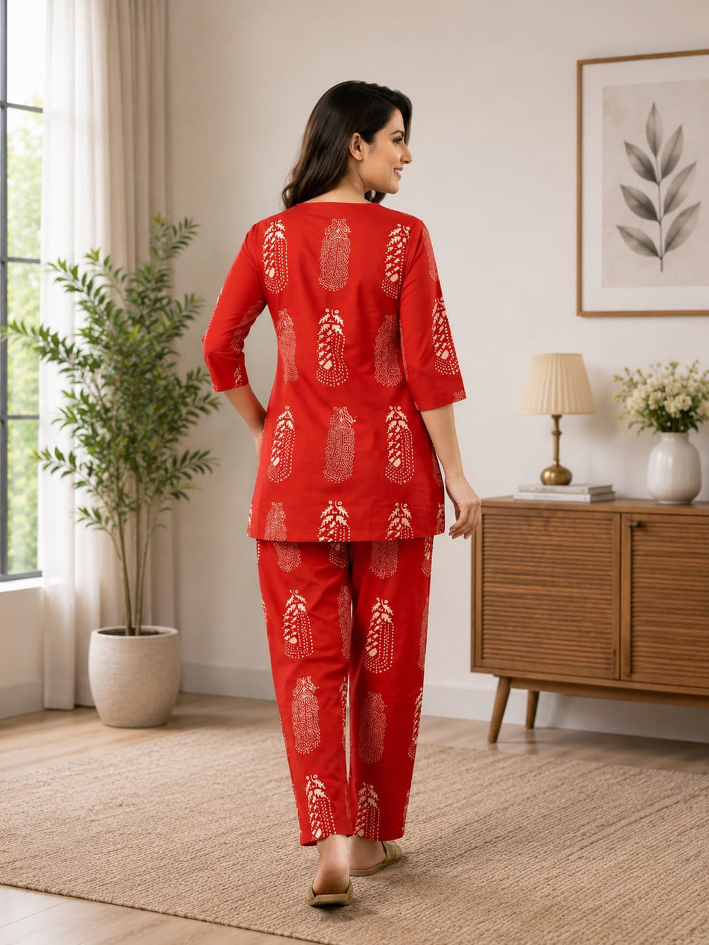 Rayon Orange Kurta With Bottomwear