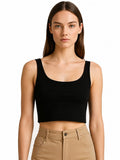 Women's Black&White Tank Top | Sleeveless Casual Ribbed Top for Women & Girls