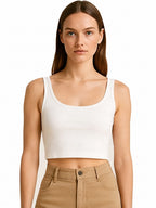 Women's Black&White Tank Top | Sleeveless Casual Ribbed Top for Women & Girls