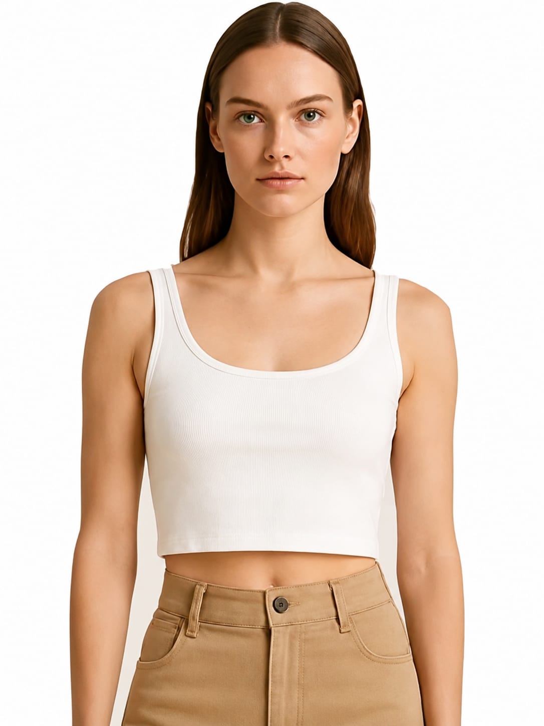 Women's Black&White Tank Top | Sleeveless Casual Ribbed Top for Women & Girls