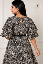 Women’s Premium Tiger Print Cotton Blend Frock Dress